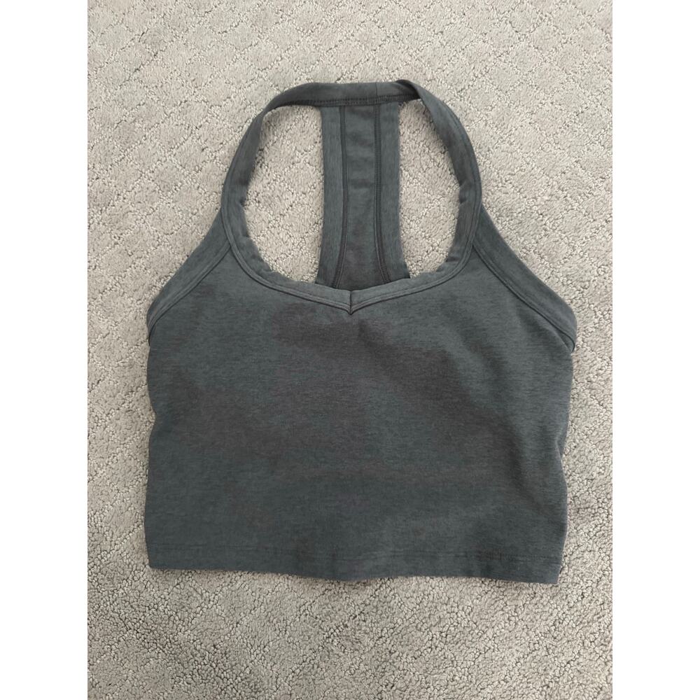 NWOT Beyond Yoga Spacedye On the Up Cropped Tank Top in True Gray Heather SZ XS